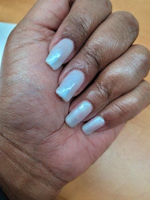 Gel manicure on natural nails