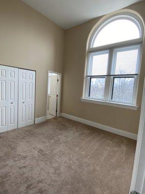 Master bedroom connects to master bath.