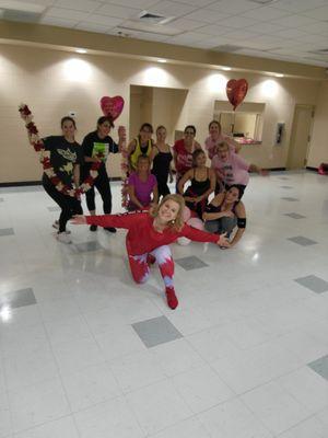 Valentines or GALentines?  Who cares??  We danced like rock stars!  Zumba Fitness With Victoria