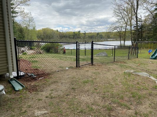 Chain link fence for dogs