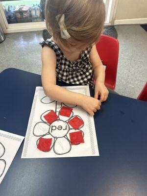 Learning about the color red.