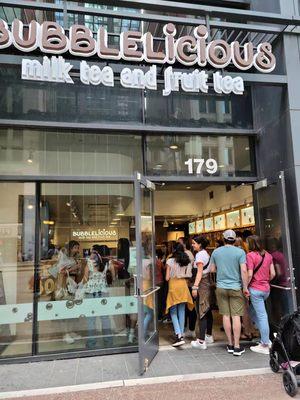 Young people are storming into the Bublicious store in Michigan Avenue, close to the Millenium Park in Chicago, IL