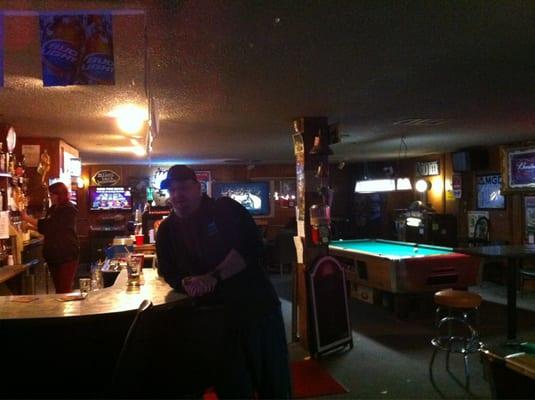 Most of the bar... 2 pool tables and 2 dart boards