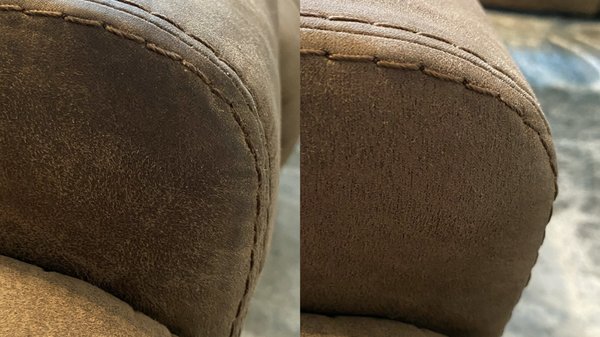 The photo on the left is after the professional cleaning & the right is my cleaning after he left