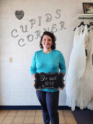 Our Cupid's Bride Ashley looks Gorgeous in the gown she chose and it fits her perfectly!!