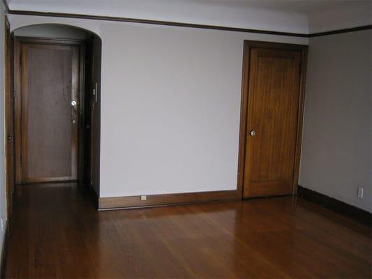 Behind the door is a huge walk-in closet