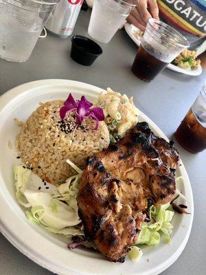 Amazing chicken teriyaki - recommend cutting up the chicken and eating w/ Mac salad and rice ---so tasty