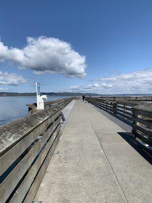 The pier complete with fishing line disposal area