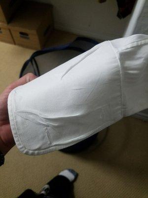 Unacceptable cuffs on a nice dress shirt.