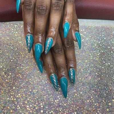 Medium Teal Set w/Rhinestones