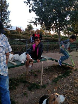 Kids hanging out with other folks' dogs...Lexi is too amped :-D