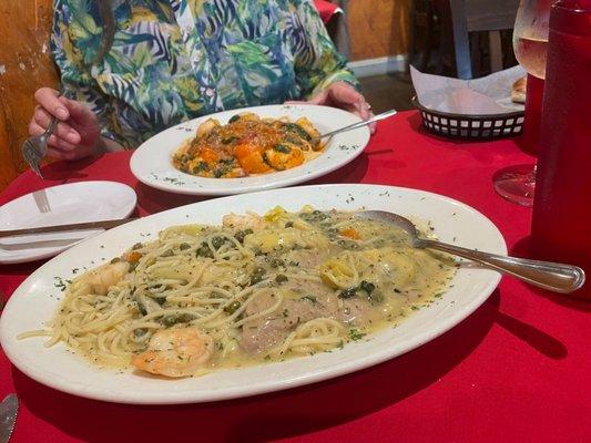 Shrimp Alla Casa and Shrimp Veal Lemonaise.