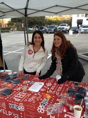 Yelp booth with goodies.