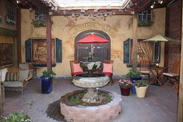 The relaxing courtyard where we do pedicures, while u listen to the relaxing waterfall