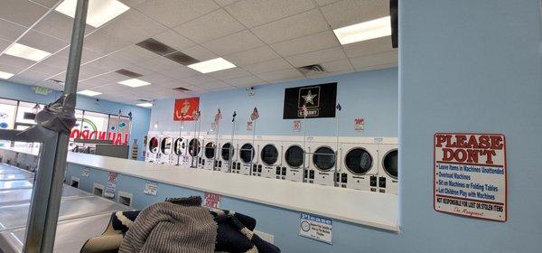 Row of dryers.  These are nice current technology dryers too!