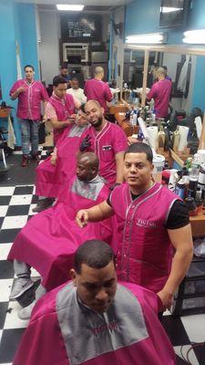 The whole team at Ricardo's Barber shop