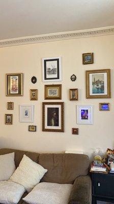 The top 3 large frames are standard size frames from cheap Peet's w/ custom cut mattes.