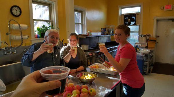 Kitchen witches making the St. Patrick's Day dinner great.