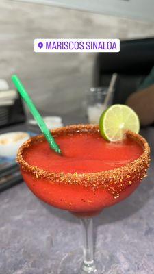 Strawberry margarita with chamoy