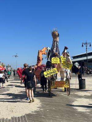 Community parade staged to protest gentrification. Location: Coney Island Boardwalk 10/7/22