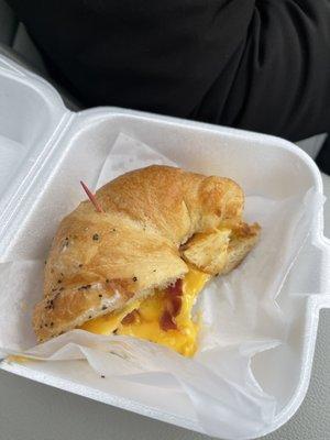 Full bacon egg and cheese croissant