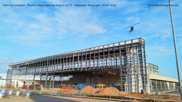 Ling loading air units at hangar construction, Phoenix-Mesa Gateway Airport