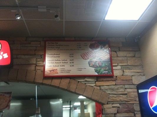 Subs, Wings, & Sides Menu