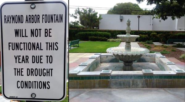 A bubbling fountain too, but now dry due to the drought