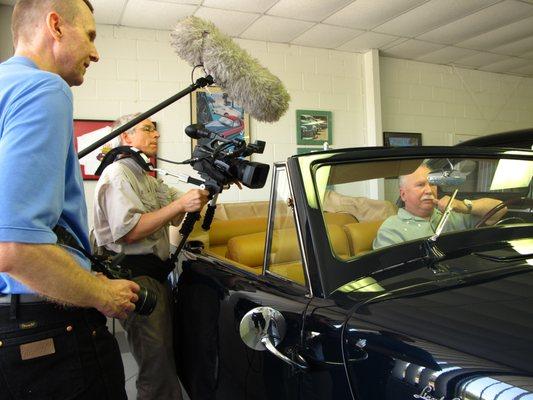 Family Legacy Video president Steve Pender records the life story of an automobile collector.