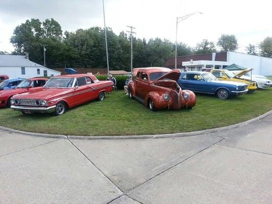 Car Show at summer Pig Roast Event. Courtesy of BodyShop Solutions Taylor mi.