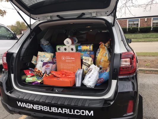 Subaru Loves Pets supply Donation to SICSA