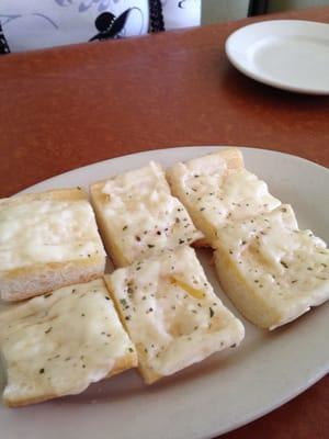 Garlic bread with cheese.