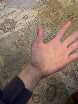 Dyed hands