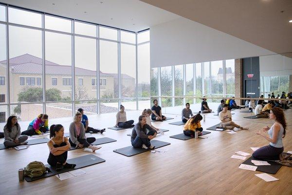 Yoga in the updated Recreation and Athletic Center