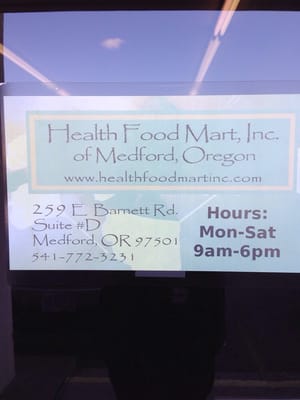 Health Food Mart - Suite 259 D, the Winco plaza in Medford Oregon