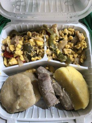 Their Ackee and Saltfish is usually pretty good. They make really good fried dumplin