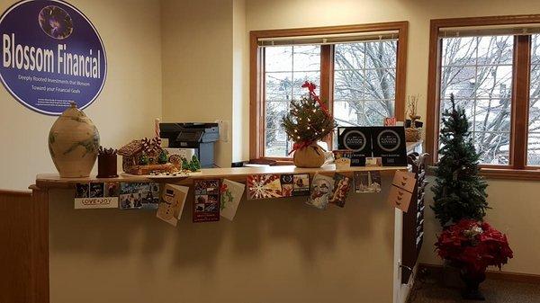 Blossom Financial's Reception Desk