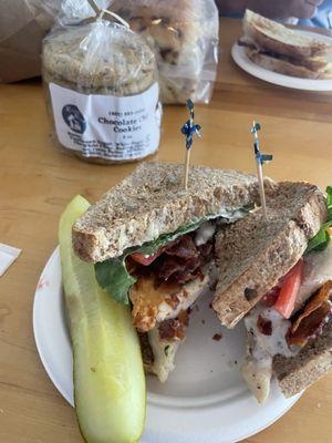 Chicken Bacon on multigrain and of course cookies!