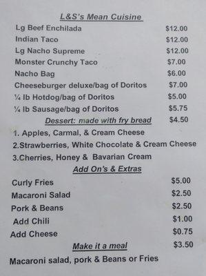 Here's the menu