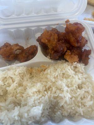 Orange chicken with White Rice