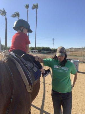 A therapeutic riding lesson taught by Miss Kim