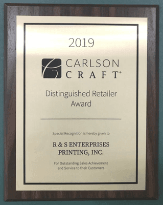 R&S Enterprises 40th Consecutive Award!! Carlson Craft presents only a few select businesses with their prestigious excellence award.