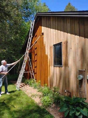 Cedar siding stain upgrade!