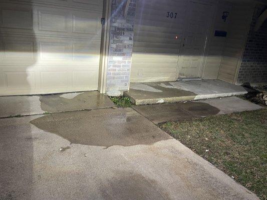 Front of house after flooding reported by neighbor.