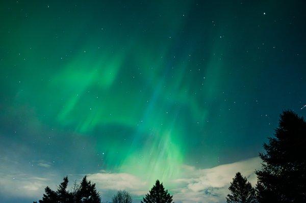 Northern Lights landscape captured near Rib Mountain, Wausau, WI.