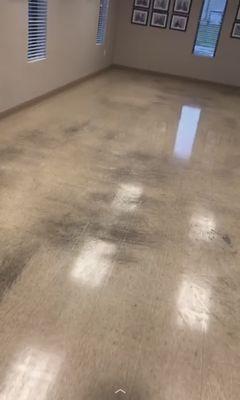 Before we stripped and waxed these vct floors. Call today if your floors look like these! Free estimate 972-210-1919