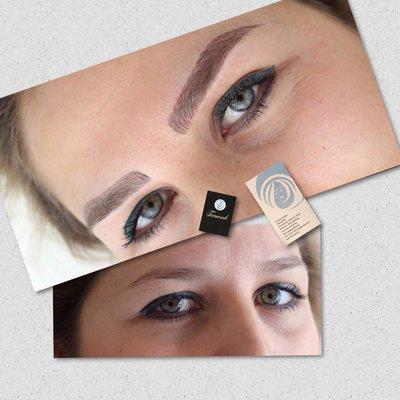 Enhance your beauty with soft,defined eyebrows through micro blading by Farnoush.