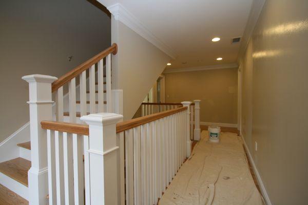 Ceiling, Walls, Trim, Staircase in progress!