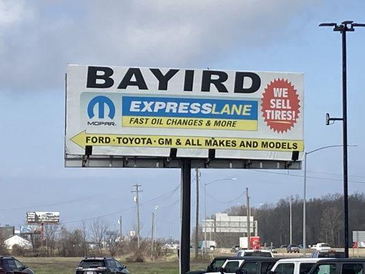 sign along frontage road