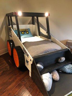 Custom design/ build child bed to resemble Bobcat